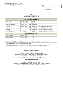 31/12/2016 cumartesi 01/01/2017 pazar