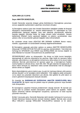 tıklayınız - Amatör Denizciler Barınak Derneği