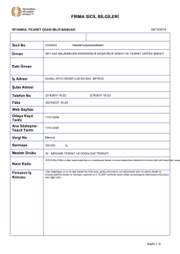 firma sicil bilgileri