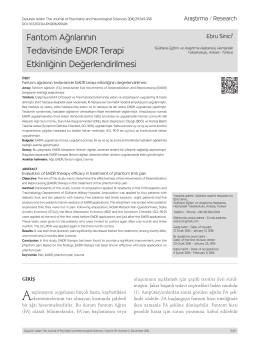 Fantom Ağrılarının Tedavisinde EMDR Terapi