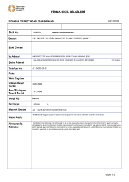 firma sicil bilgileri