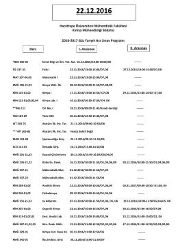 2016-2017 Güz Yarıyılı Ara Sınav Programı