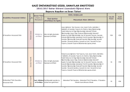 GAZİ &Uuml;NİVERSİTESİ G&Uuml;ZEL SANATLAR ENSTİT&Uuml;S&Uuml;
