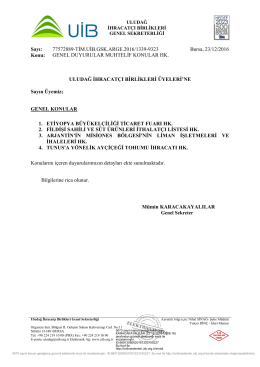 genel duyurular muhtelif konular hk.