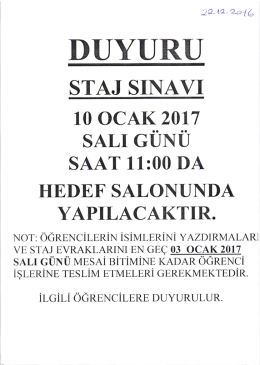 staj sınavı
