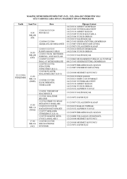 2016-17 G&uuml;z Mazeret Ara Sınav Programı