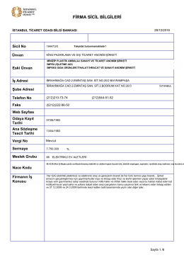 firma sicil bilgileri