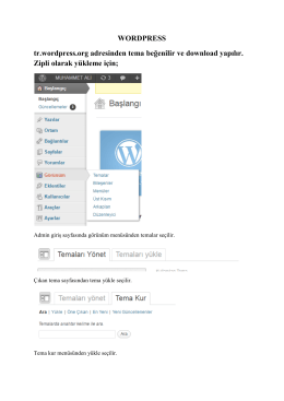 WORDPRESS tr.wordpress.org adresinden tema beğenilir ve