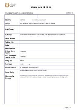 firma sicil bilgileri