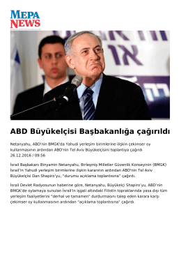 ABD Büyükelçisi Başbakanlığa çağırıldı