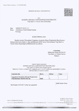 teklif formu - Mardin Artuklu &Uuml;niversitesi