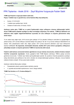 PPK Toplantısı - Aralık 2016 - Zayıf Büyüme