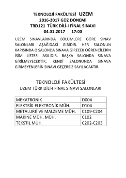 TEKNOLOJİ FAKÜLTESİ