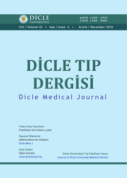 Dicle Medical Journal