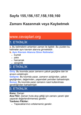 Sayfa 155156157158159160 Zamanı Kazanmak veya Kaybetmek