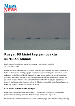 Rusya: 93 kişiyi taşıyan uçakta kurtulan olmadı