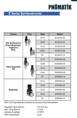 E Serisi ŞARTLANDIRICILAR E Serisi Şartlandırıcılar