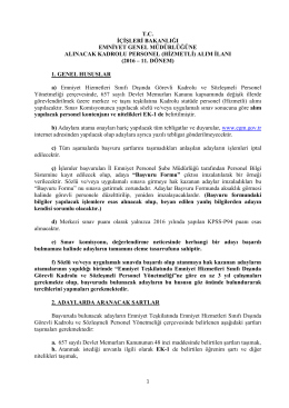 EGM 25 Hizmetli Alım İlanı
