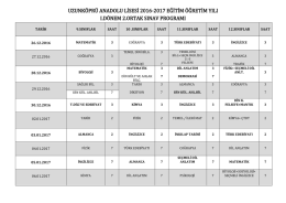 uzunköprü anadolu lisesi 2016-2017 eğitim öğretim yılı ı.dönem 2