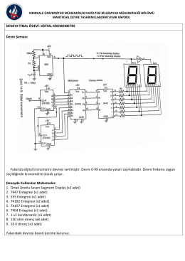 DENEY# FİNAL ÖDEVİ: DİJİTAL KRONOMETRE Devre Şeması
