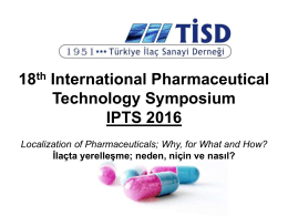 18th International Pharmaceutical Technology Symposium IPTS 2016