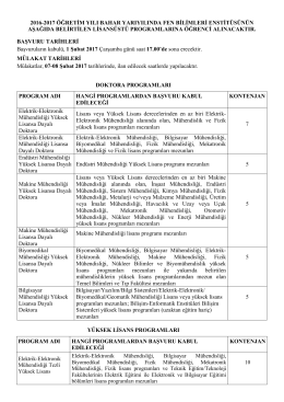 Fen Bilimleri Enstit&uuml;s&uuml;