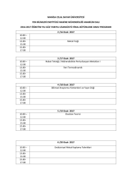 manisa celal bayar &uuml;niversitesi fen bilimleri enstit&uuml;s&uuml; makine