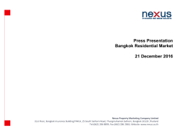 Press Presentation Bangkok Residential Market 21 December 2016