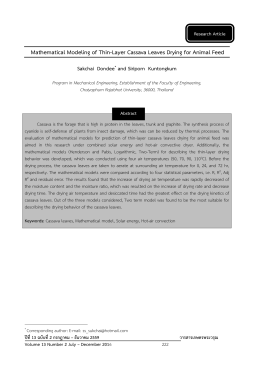 Mathematical Modeling of Thin-Layer Cassava Leaves Drying for