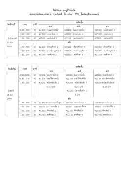 ตารางสอบ ม.ต้น - โรงเรียนสุวรรณภูมิวิทยาลัย