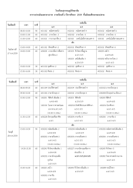 ตารางสอบ ม.ปลาย - โรงเรียนสุวรรณภูมิวิทยาลัย