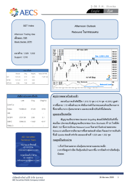 Afternoon Outlook Rebound ในกรอบแคบ