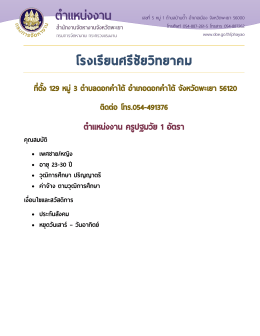 โรงเรียนศรีชัยวิทยาคม ที่ตั้ง 129 หมู่3 ตาบลดอกคาใต้ อ าเภอดอกคาใต้