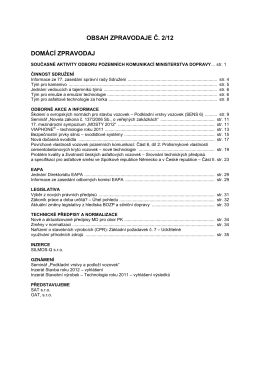Obsah zpravodaje č. 2/2012
