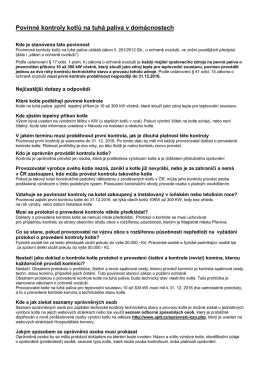 Povinn&eacute; kontroly kotlů na tuh&aacute; paliva v dom&aacute;cnostech