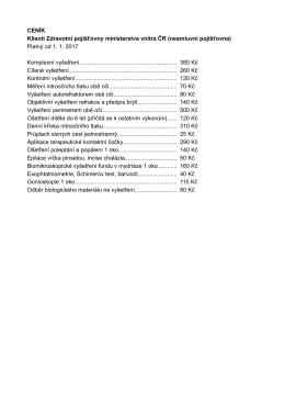 CEN&Iacute;K Klienti Zdravotn&iacute; poji&scaron;ťovny ministerstva vnitra ČR