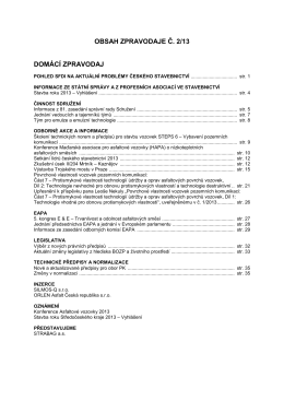 Obsah zpravodaje č. 2/2013