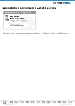 Specialisté a řemeslníci z vašeho okresu
