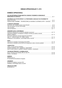 Obsah zpravodaje č. 2/2015