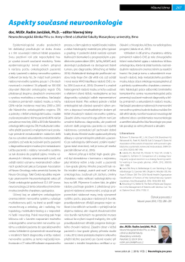 Aspekty současn&eacute; neuroonkologie