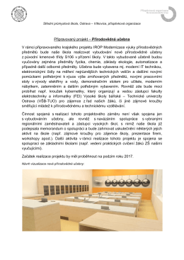 Připravovaný projekt - Střední průmyslová škola Ostrava