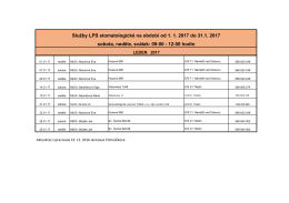 Rozpis stomatologických služœeb leden