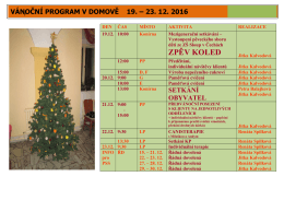 Program týdne 19.12.