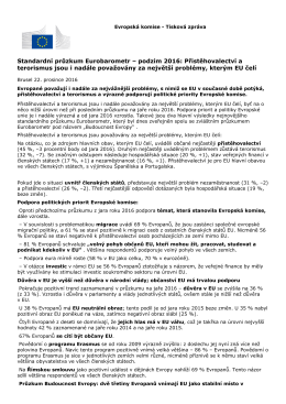 Standardn&iacute; průzkum Eurobarometr &ndash; podzim 2016