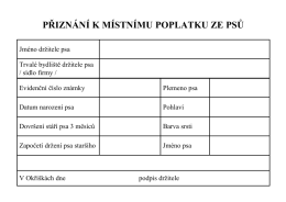 PŘIZNÁNÍ K MÍSTNÍMU POPLATKU ZE PSŮ