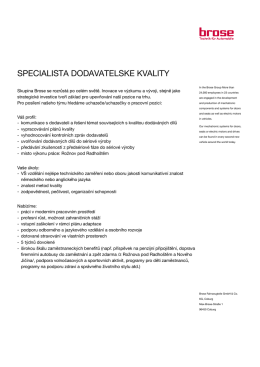 specialista dodavatelske kvality