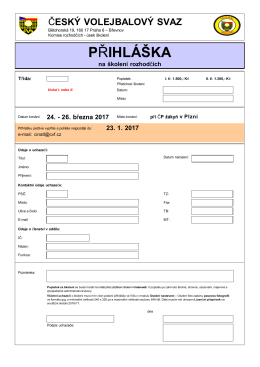 přihláška - Český volejbalový svaz