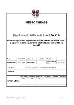 OZV č. 4/2016 - Město Chrast
