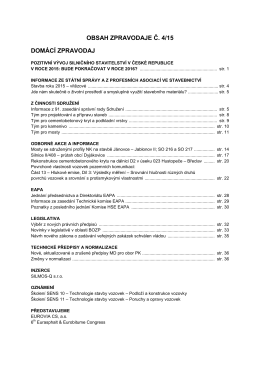 Obsah zpravodaje č. 4/2015