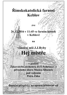 Hej mistře - Ř&iacute;mskokatolick&aacute; farnost Keblov